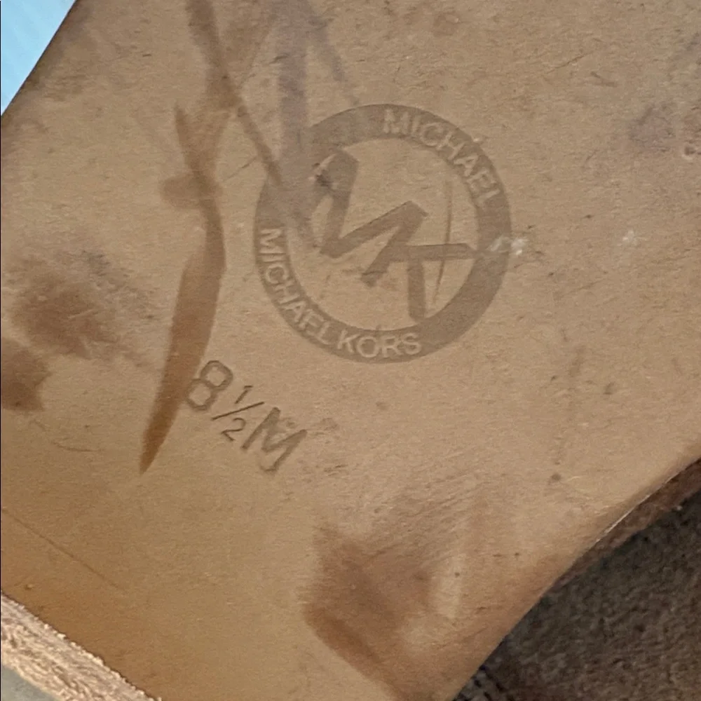 MICHAEL KORS Sunny Ankle Boots $195 Leather Suede Booties Caramel Brown 8.5 - Picture 15 of 16